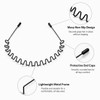 6 Pcs Zigzag Headbands, Black Wavy Metal Hair Bands with