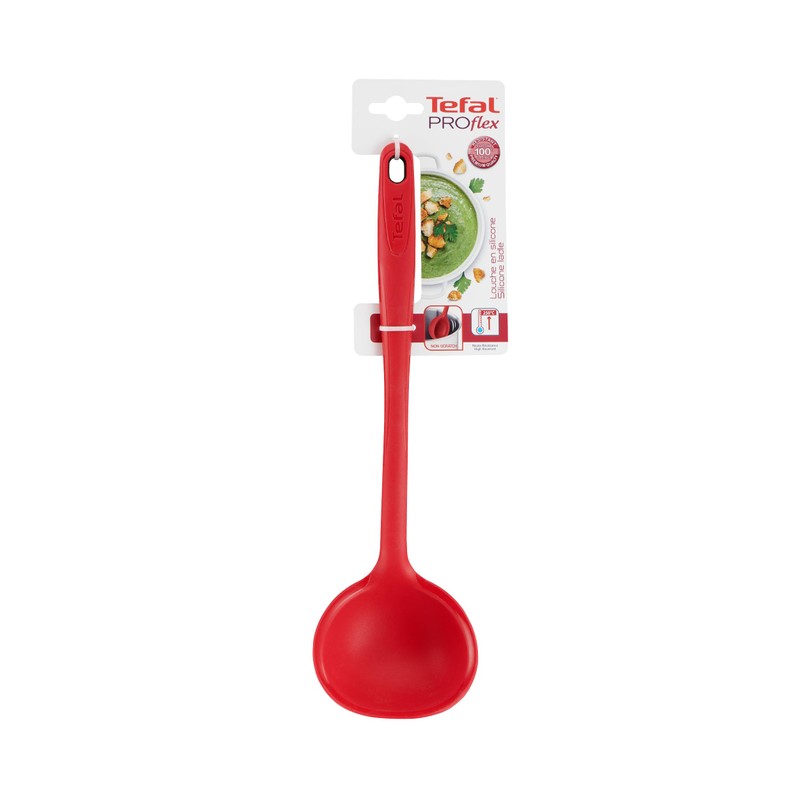 Tefal K12502 Ladle, Easy Pouring Head, Silicone Rubber, Scratch Resistant,