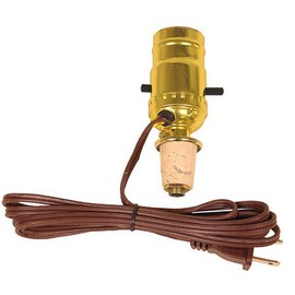 Creative Hobbies M993N Wine Bottle Lamp Making Kit is Pre-Wired and Easy to Use for DIY Lamp, Brown Color Lamp Cord & Gold Socket
