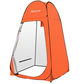 AKOZLIN Portable Pop Up Shower Tent Instant Privacy Dressing Changing Shelter Outdoor Shower Room Camp Toilet Tent 47.2" L×47.2" W×74.8" H Orange