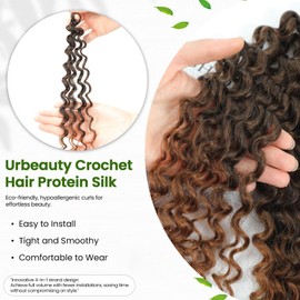 Crochet Hair for Black Women Human Hair Soft Feeling, Short Gogo Curl Protein Silk 30 Strands, Deep Curly Innovative 4-in-1 Strand Design Hypoallergenic Synthetic Fiber, Lightweight, Tangle Free