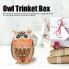 Owl Trinket Box Cute Appearance Brown Metal Jewelry Box for
