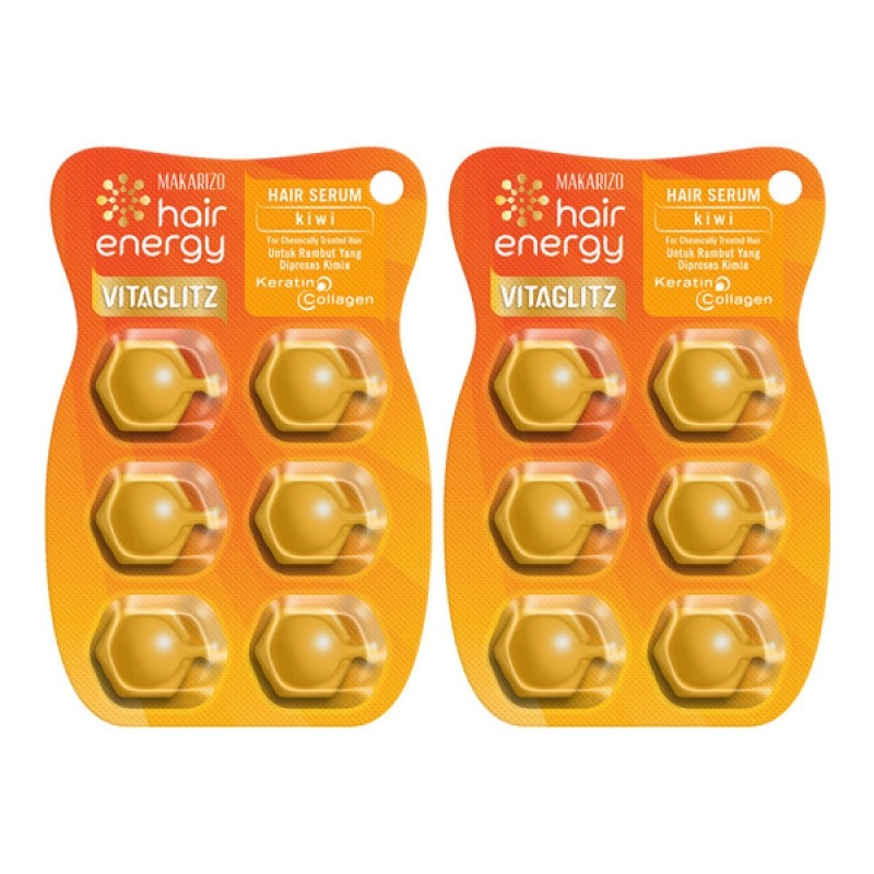 Macarizo Hair Energy Vita Glitz Hair Serum Kiwi 1ml 12pcs