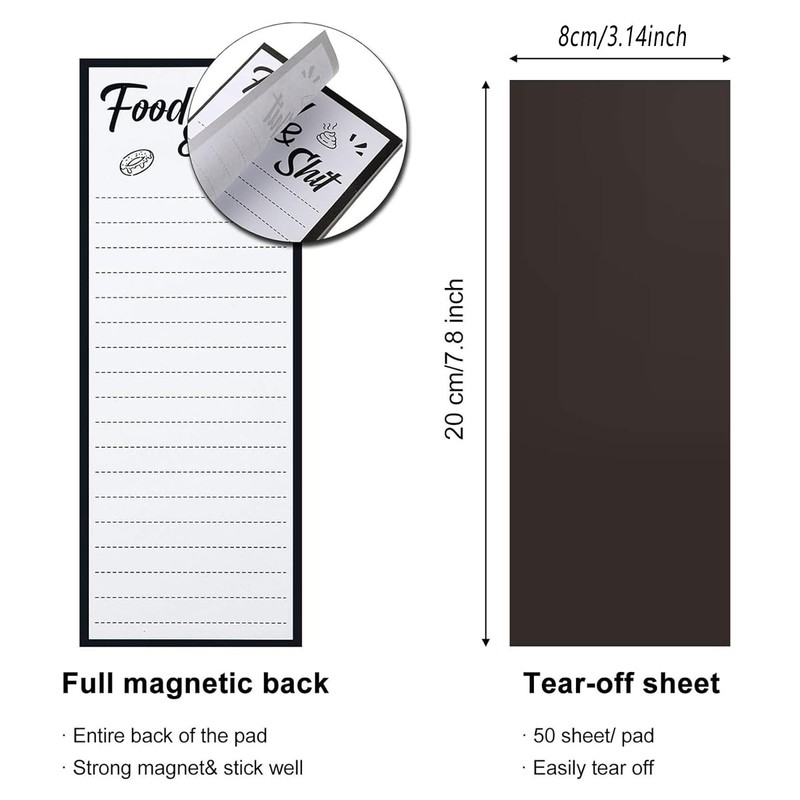 AIMALL 4 PCS Magnetic Notepad for Refrigerator – Tear-Off Memo
