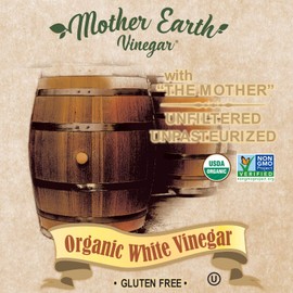 Mother Earth, Organic White Vinegar with The Mother, Fermented from Sugar Cane, OWV, WV, Raw, Unpasteurized, Unfiltered (1/16oz Glass Bottle)