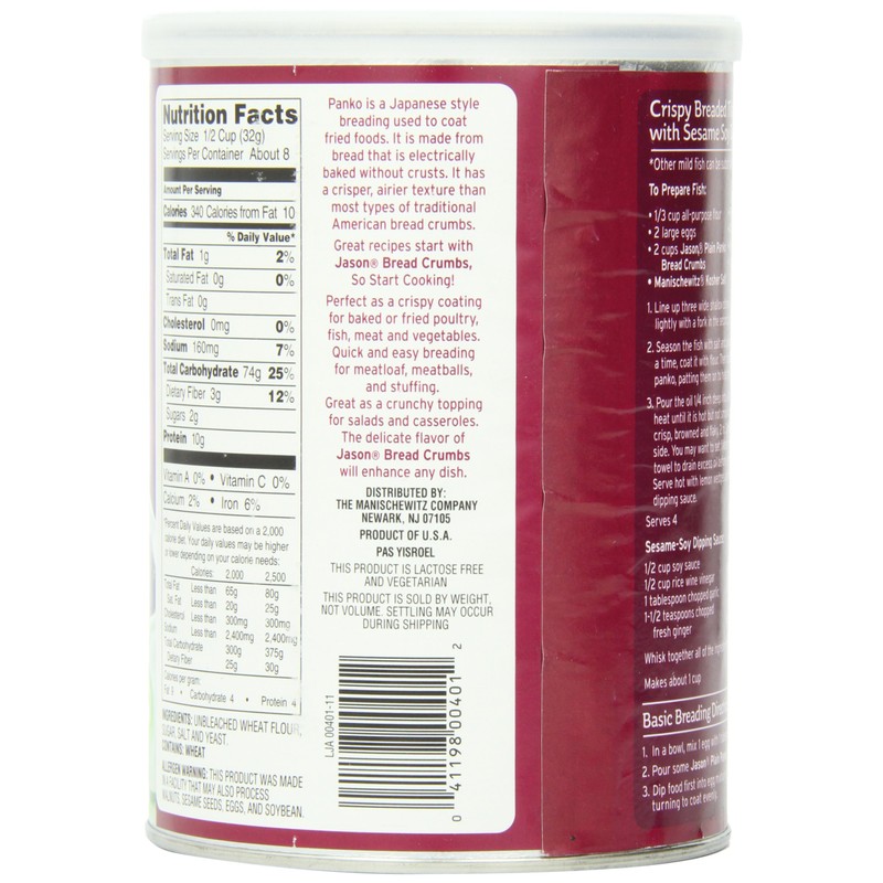 Jason Bread Crumbs, Plain Panko, 8 Ounce