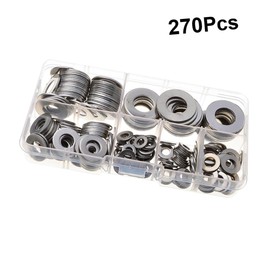 MAGICLULU 1 Set Stainless Steel Flat Washers Assortment Combination Screw Washers Storage Box for Sump Plugs Fuel and Hydraulic Fittings High Conductivity