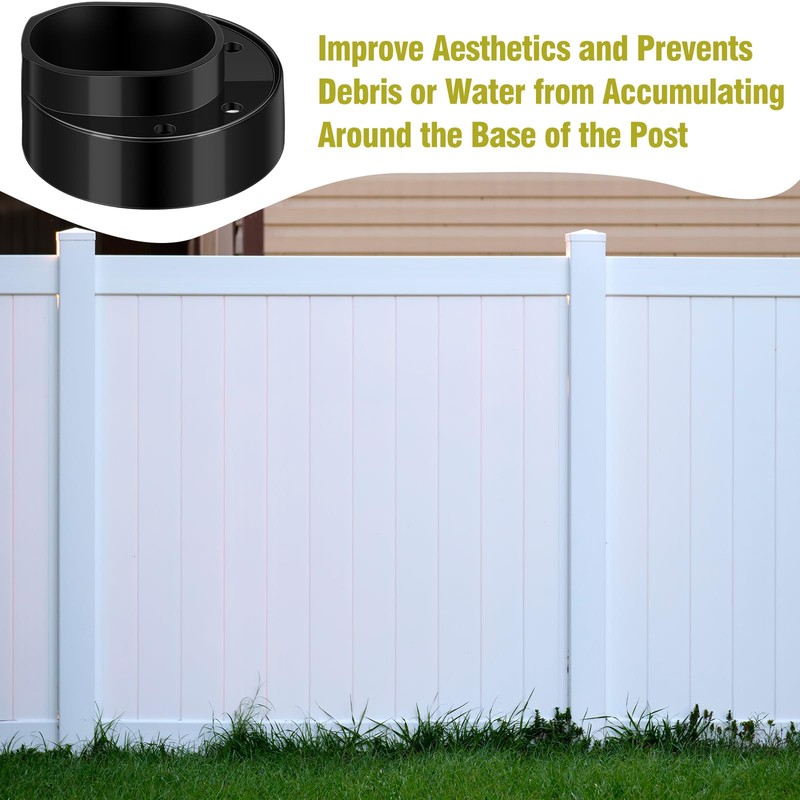 Threlaco 10 Pack Ultra Durable Vinyl Fence Post Donut Heavy-Duty