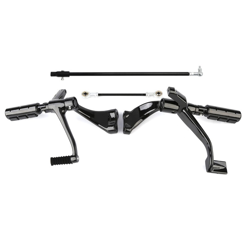 XFMT Motorcycle Black Standard Forward Control Kits W/Footpegs Levers Linkages