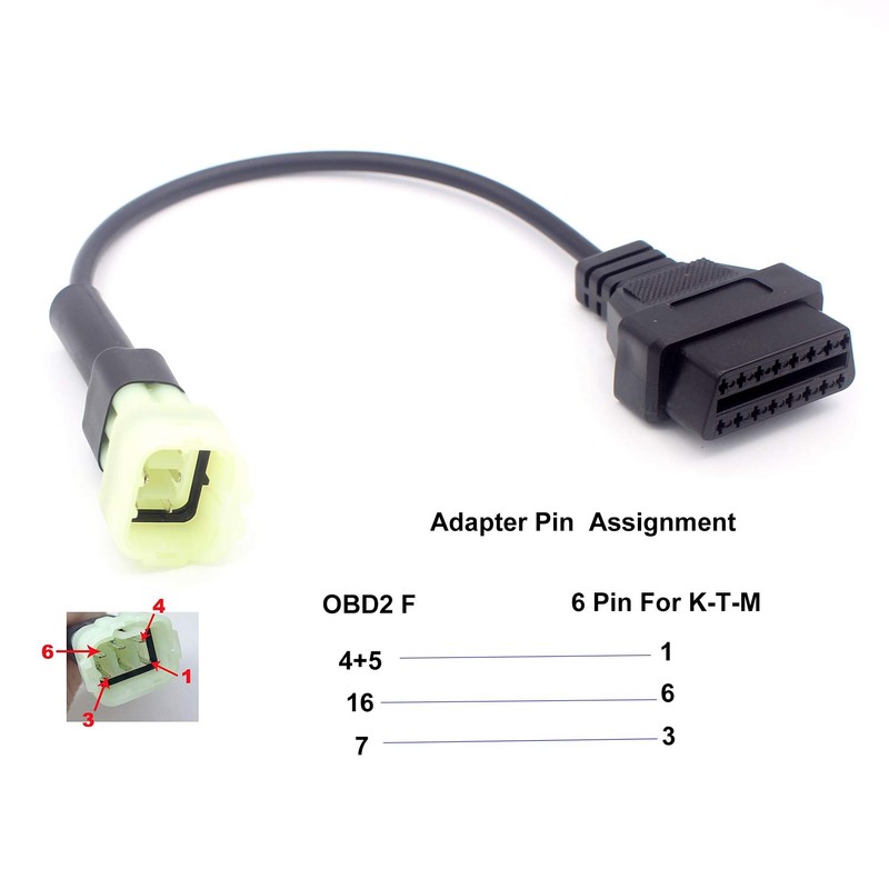 LoongGate 6 Pin auf Standard OBD2 16 Pin Verlängerungsadapter Anschlusskabel