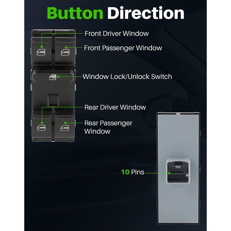 Power Window Switch for VW Volkswagen Golf (2010-2014), GTI (2007-2013)