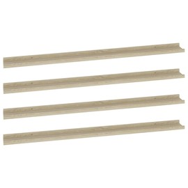 vidaXL Modern Wall Shelves 4 pcs, Sturdy MDF Shelves in Sonoma Oak Finish, Easy-to-Assemble, Ideal Indoor Storage Solutions for Office and Living Room Décor