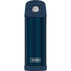 THERMOS FUNTAINER Stainless Steel Kids Bottle, 16 Ounce, Navy