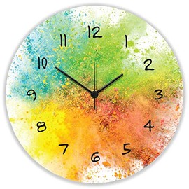 GRAVURZEILE Splash Love Wooden Wall Clock, 100% Silent, No Ticking, Completely Silent, 30 cm Diameter, Design Wall Clocks for Living Room, Bedroom and Kitchen
