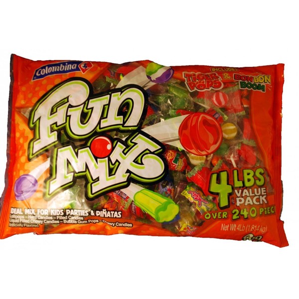 Colombina Fun Mix Assortment, Includes - Lollipops, Chewy, Hard & Filled Candies, Bubblegum Pops, 64 Oz