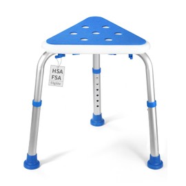 LEAGENTT HSA/FSA Triangular Shower Chair for Inside Shower, Space-Saving Corner Shower Stool for Compact Showers, Small Shower Stool for Shaving Legs, Adjust Shower Seat for Pregnant/Elderly/Disabled