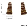 WeienWeier - Aretes Trapecio Cadenas Diamantes Cafés Diseño Coreano (1pz)