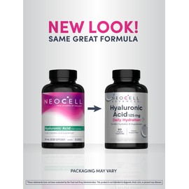 NeoCell Advanced Hyaluronic Acid Capsules | 125mg Per One | 60 Pills | Daily Skin Hydration and Suppleness | Vegan Supplement | for Men and Women