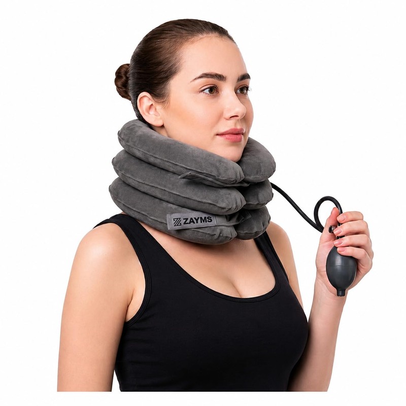 Collarín Cervical Inflable Ajustable Con Tracción Cervical, Extensor Cervical De
