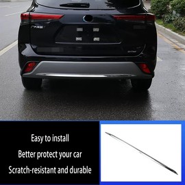 KELEIMAI Car Accessories Fit for Toyota Highlander 2020 2021 2022 2023 2024 2025 Rear Bumper Trunk Lid Moulding Guard Cover Trim (Glossy Chrome Style) ABS 1 PC