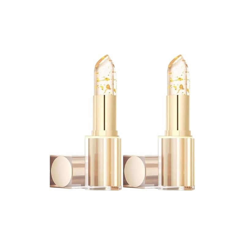 2 barras de labios transparentes que cambian de color, brillo