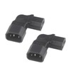 QIUCABLE Right Angle C13 to C14 IEC AC Plug Adapter,