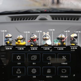 Mini Penguin Figurines Car Dashboard Accessories, 6 Pcs Cute Penguins Decor Resin Animals Car Dash Decorations for Men Women