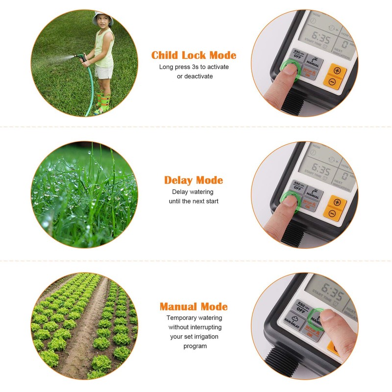 Johgee Watering Computer with 3 Inch Screen, Watering Clock with