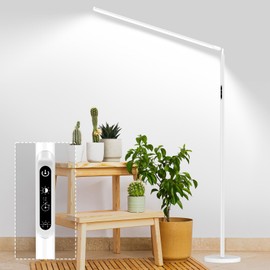 STERREN Grow Lights Stand for Indoor Plants, Full Spectrum Plant Floor Lamp for Indoor Growing, 22W LED Plant Light with 4/8/12H Timer, 47’’ Modern White Standing Grow Light for All Stages,1437lm