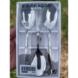 IKEA 6 BRAND NEW Ikea DRAGON Dessert Teaspoon Spoon Stainless Steel 500.903.81