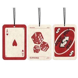 Retro Dice Red Car Air Freshener, Funky Y2K Car Accessories Interior Hanging 3Pcs, Love You More Trendy Girly Rear View Mirror Decor, Cute Car Accessories for Women Teens Closet Drawer(Lavender)