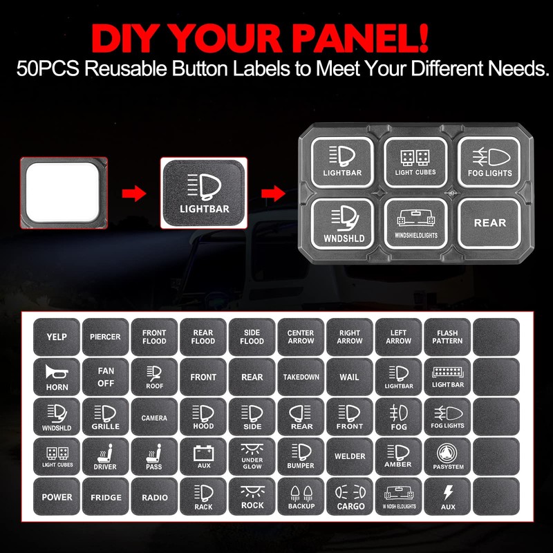 6 Gang Switch Panel, RFROAD LIGHTING Touch Panel Circuit Control