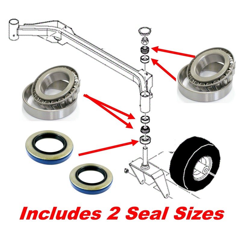 HD Switch Fork Caster Spindle Rebuild Kit Bearing & Seal