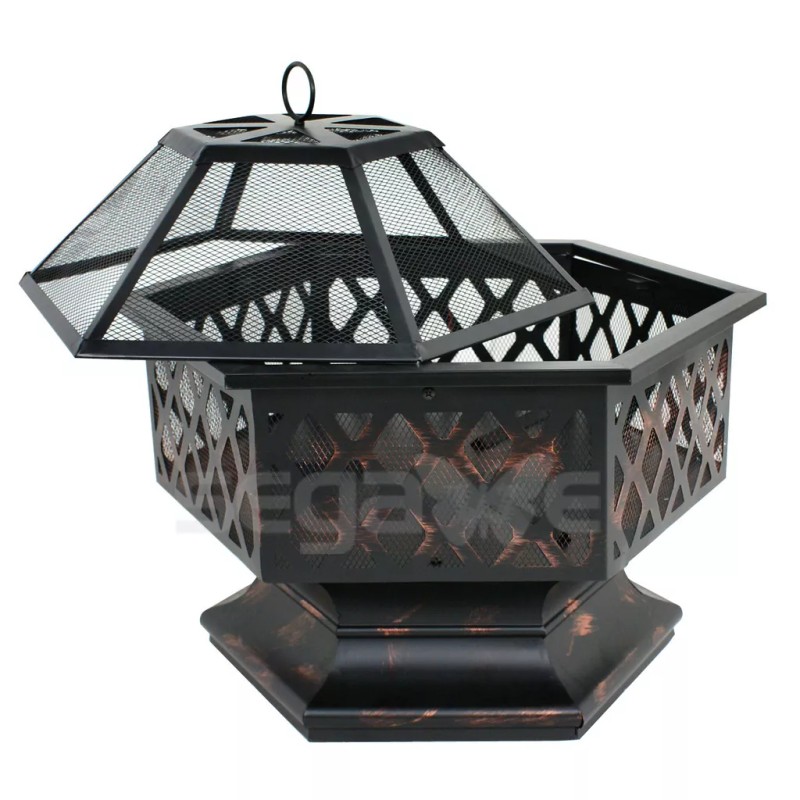 SEGAWE Hex Shaped Patio Fire Pit Firepit Bowl Fireplace Outdoor