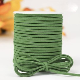 Capesaro Faux Suede Leather Cord,2.5mm 50 Yards Thin Leather String for Jewelry Making, Gift Wrap,Leather Lace, DIY Crafts(Green,1/8 inch x 50 Yards)