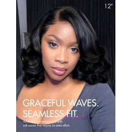 LUVME 12 Inch Body Wave Lace Front Wigs Human Hair Pre Plucked Bleached Knots 180% Density Full Lace Human Hair Wigs 12A Brazilian Human Hair Glueless Wigs for Women