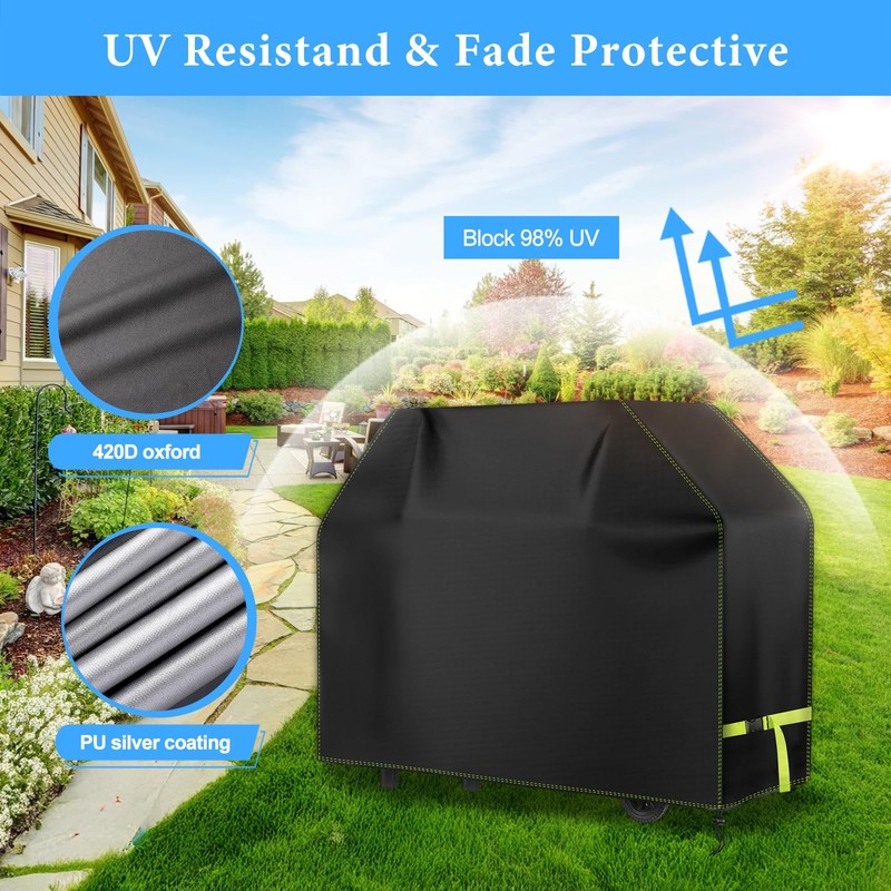 VDISRR Weatherproof Grill Cover, 420D Oxford Gas Grill Tarpaulin, Waterproof