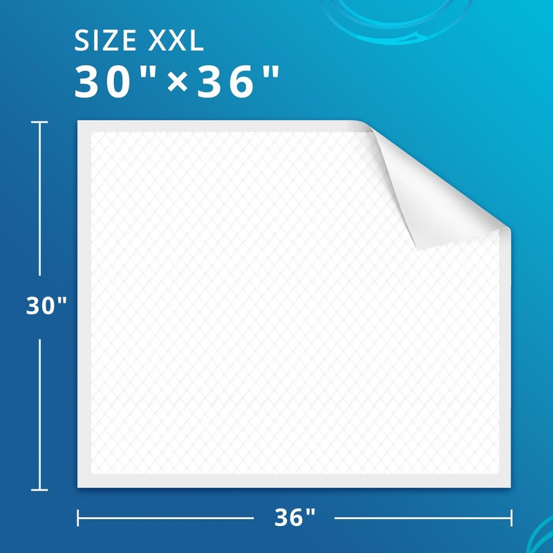 WhyWorry Extra Large Disposable Bed Pads 30" x 36", Super