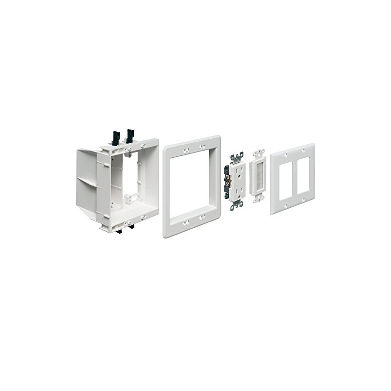 Arlington TVBU505K-1 TV Box Recessed Outlet Wall Plate Kit with