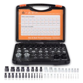 44pcs Thread Pitch Gauge Male Female Thread Identification Tool Nut and Bolt Thread Checker Carbon Steel with Storage Box for Small Spaces Metric Imperial