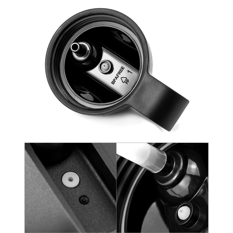 QWORK Straw Lid Replacement Lid for Sports Water Bottle, Wide