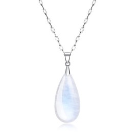 COAI Women's Moonstone Drop Necklace, Moonstone, Moonstone