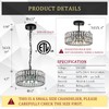 CATINER Crystal Pendant Light 4-Light Modern Black Chandelier Small 12”