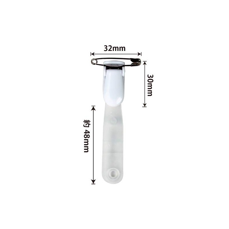 Band With Safety Pins Clips White 10 Pcs