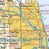Chicago, Illinois Wall Map, Large - 30" x 29" Laminated