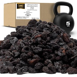 Traina Home Grown California Sun Dried Natural Pitted Cherries - No Added Sugar, Non GMO, Gluten Free, Kosher Certified, Vegan, Value Size (5 lbs)