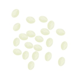 PATIKIL 4x3mm Glow Fishing Beads, 200Pcs Plastic Oval Rubber Luminous Fishing Bait Eggs Rig Bead Tackle Lures Accessories with Storage Box, White