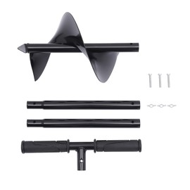 Manual Garden Hole Digging Drill Bit, 11 * 33 inches T-Shaped Manual Post Hole Digger, Spiral Drill Planter for Rocky Gravel Soil, Ease of Assembly, Black