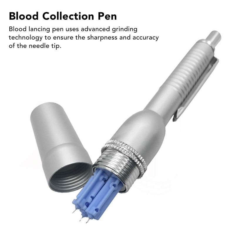 Blood Collection Pen Professional Adjustable Depth 3 Needle Blood Lancing