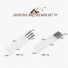 7pcs Stainless Steel Barbecue Skewer Roasting Reusable Grill Sticks Flat